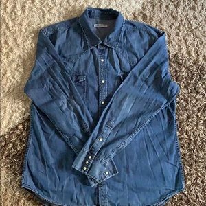 Blue Gap button down jean shirt